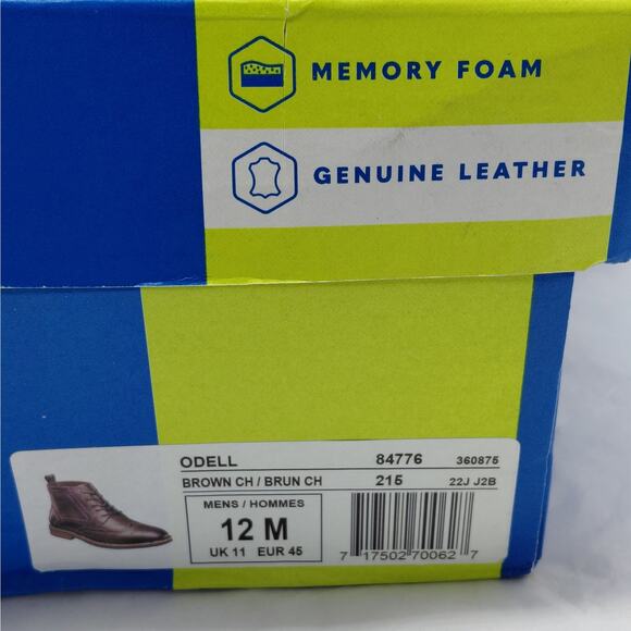 Nunn Bush Mens Chukka Boots Size 12M Brown Leather Wingtip Brogue Lace Up Shoes - Picture 12 of 12